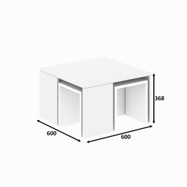 Hanah Home Ortanca - White Juego de mesa de centro